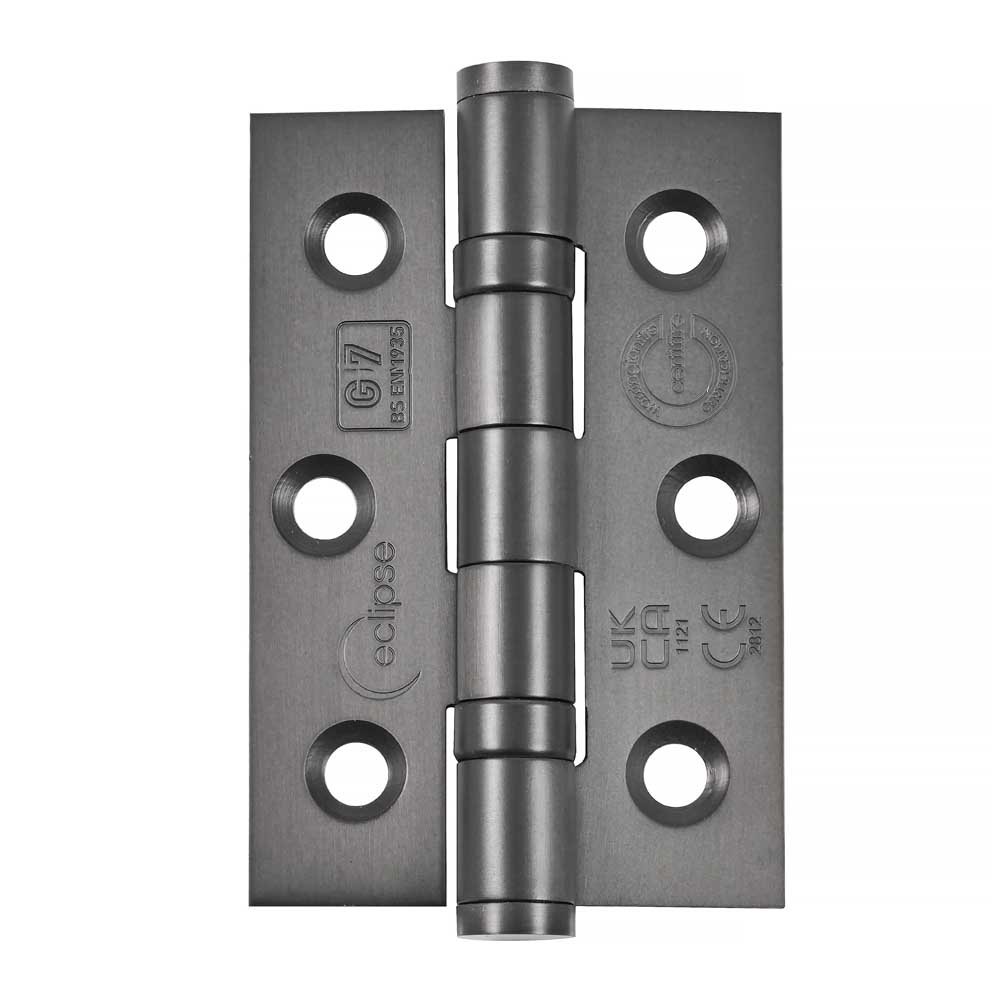Eclipse 3 inch (76mm) Ball Bearing Hinge Grade 7 Square Ends - Dark Bronze (Sold in Pairs)